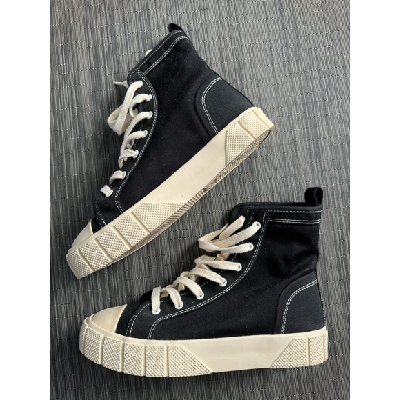 ZARA Canvas High-Top Trainers - Picture 8 of 13